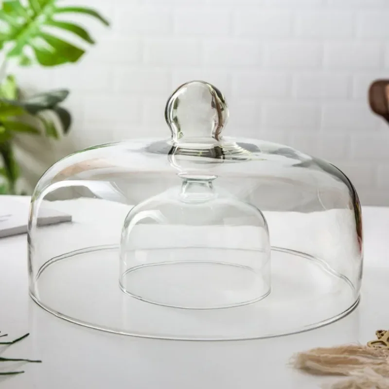 Dome Glass Cake Cover Transparent Food Tent Dessert Cake Cheese Dustproof Glass Tall Cover Table Decoration Home Kitchen Supply glass cake cover