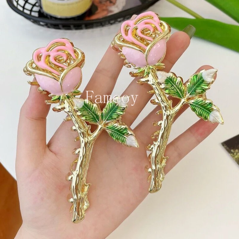 2024 Fashion New Sweet and Romantic Rose shaped Women's Hair Clip