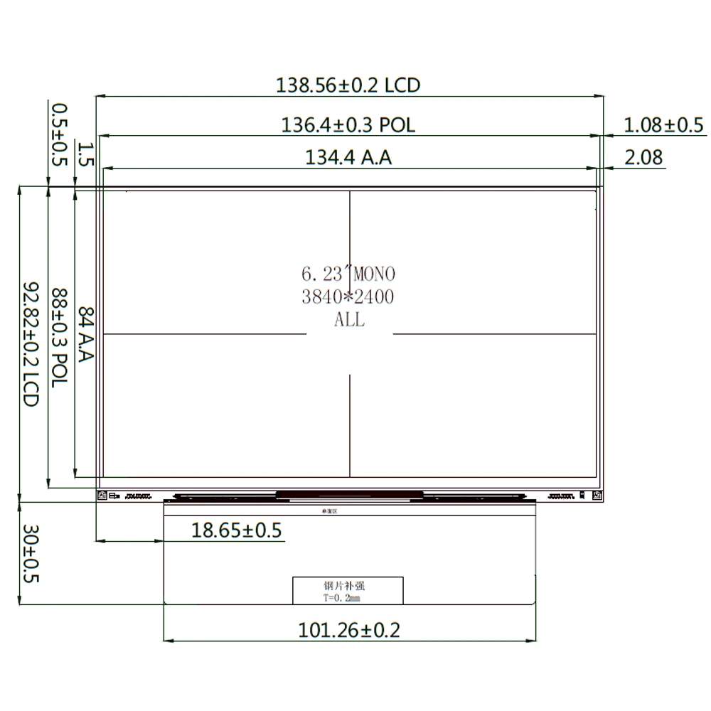 Photopolymer Resina Jóias Grau Impressora 3d Mono Tela Lcd Pj3d623vl Cura Luz 405nm Original Faça Você Mesmo 6.23 4k - Imagem 2