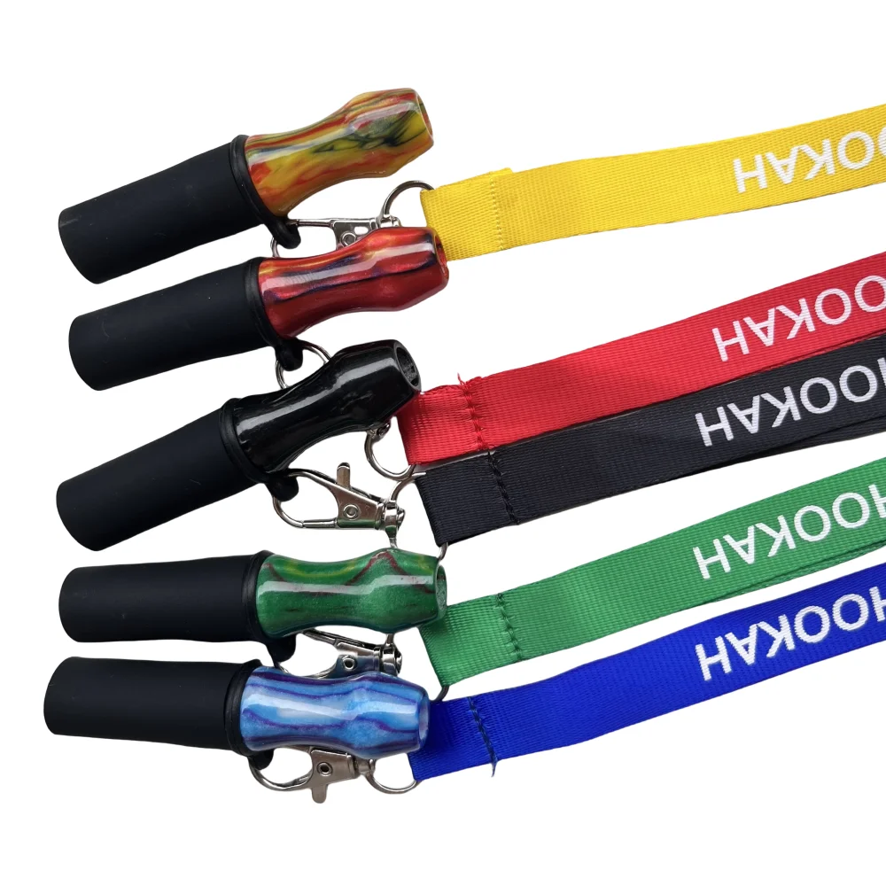 1 PC Resin Hookah Tips Shisha Mouthpiece Silicone with Hang Rope Strap Chicha Narguile Water Pipe Accessories Random