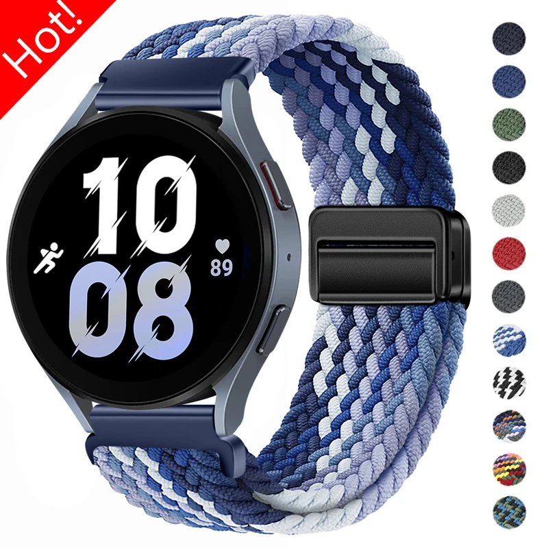 

Ремешок нейлоновый для Samsung Galaxy Watch 6 5 4 40 44 мм, браслет с магнитной застежкой для соло, Huawei GT3/GT3Pro, 20 мм 22 мм