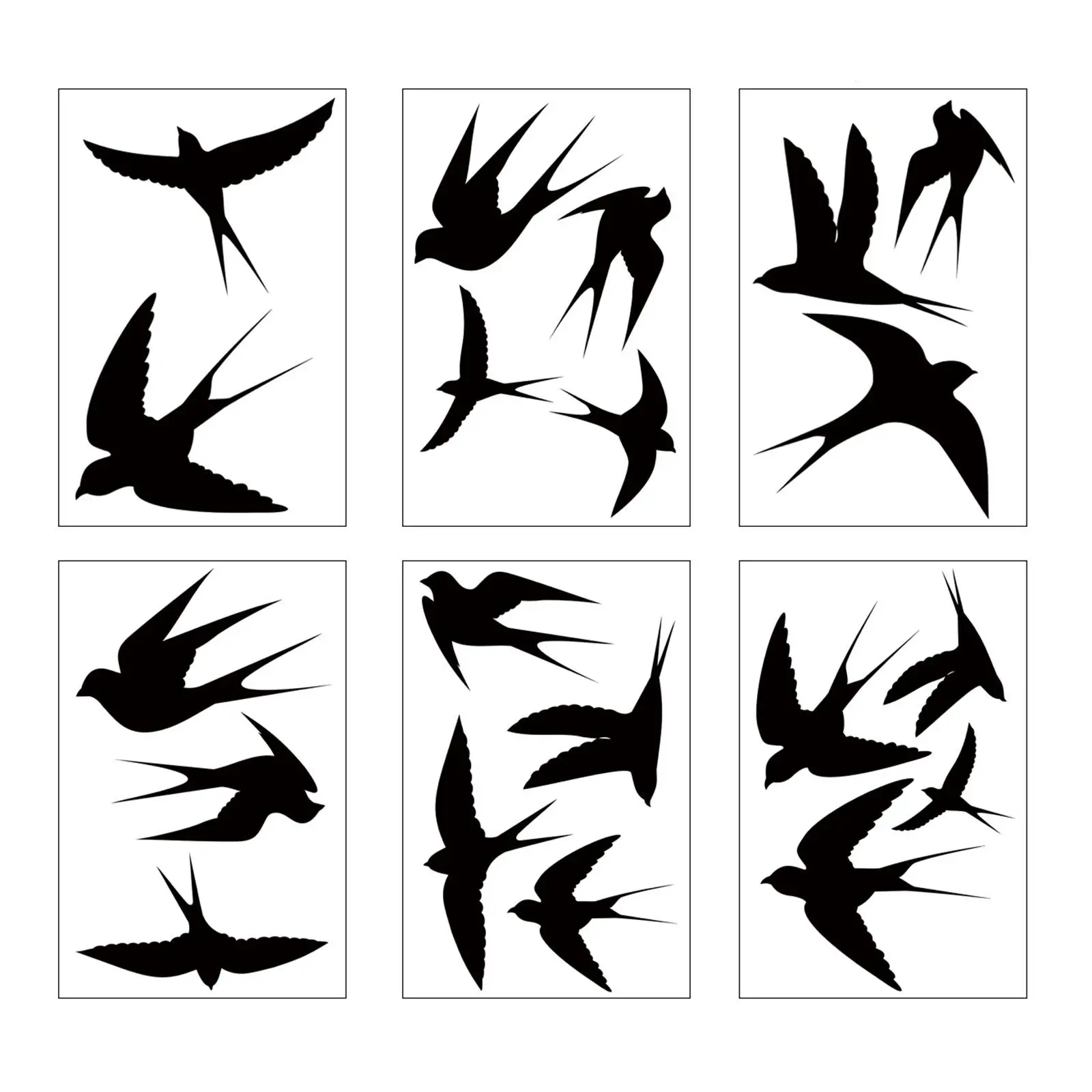 Swallow Stickers 6 Sheets 20Pcs Birds Prevent Birds Strikes Home Decor PVC Window Decoration Static wall sticker window stickers