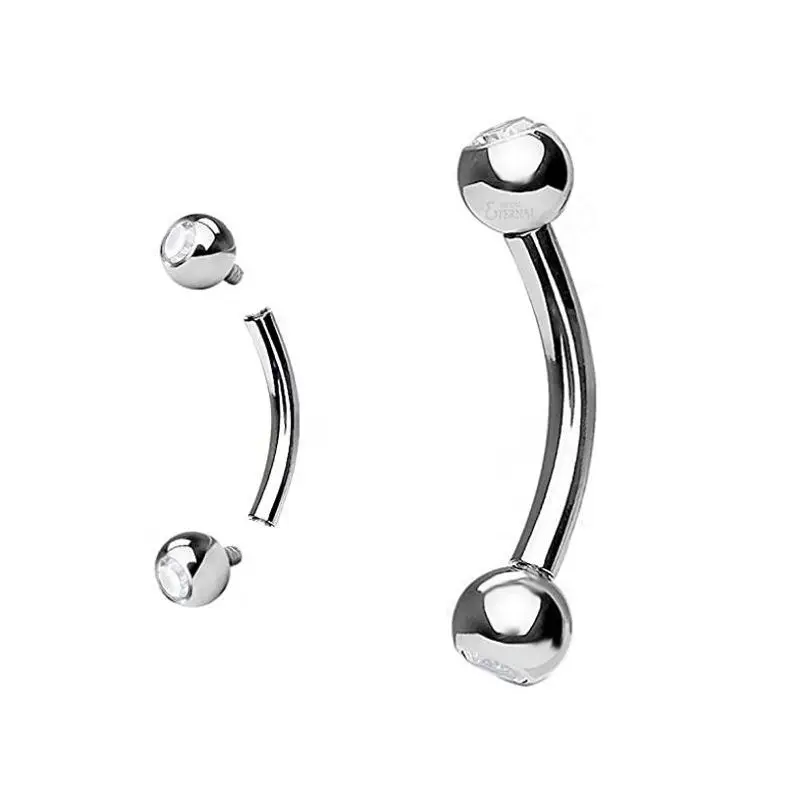 Titanium Internally Threaded Belly Ring Curved Barbell Belly Button