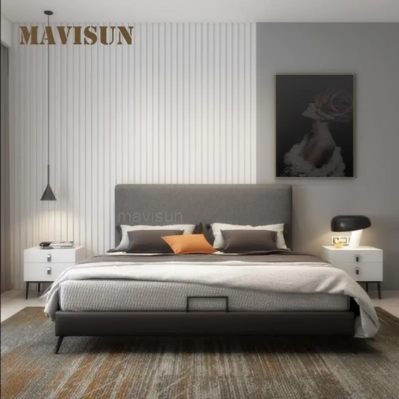 

Nordic Fabric Bed 1.8 Meters Minimalist Light Luxury Bed Modern Removable Washable Apartment 1.5 Meters Master Bedroom
