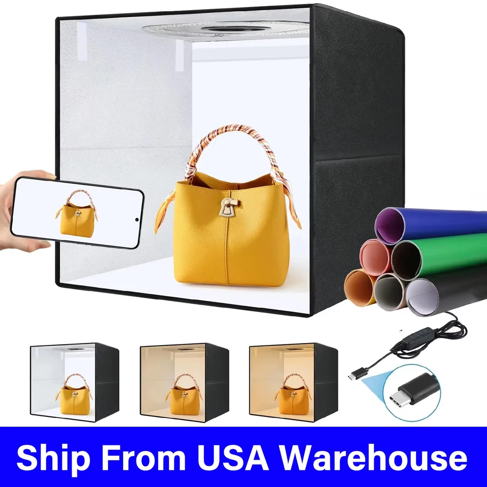 Portable Photography Light Box with Color Backdrops