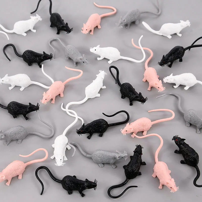 10 stücke Halloween-Simulation Maus Streich Spielzeug lebensechte kleine Ratten tiere Modell für Halloween-Party nach Hause Spukhaus Dekor Requisiten – Detail 8