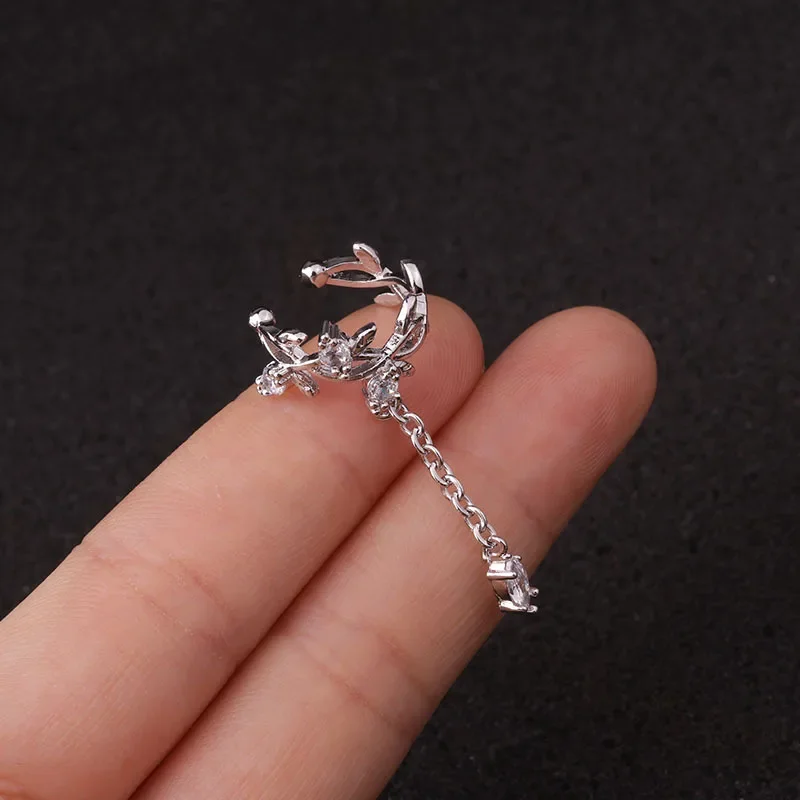 Helix cartilage conch fake piercing jewelry adjustable stainless steel Cz ear cuff no piercing conch cuff earring ear clip earrings clip earrings ear clip ear accessories 1Pc