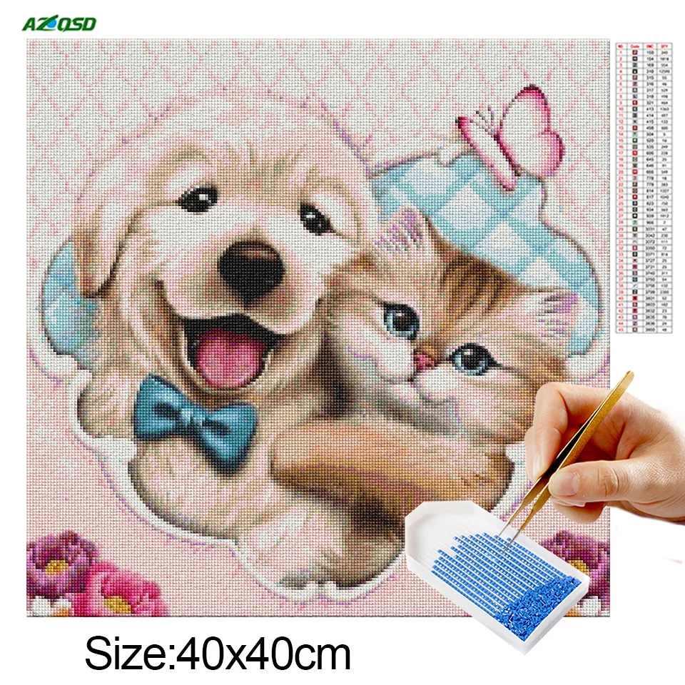 AZQSD 5D DIY Diamond Painting Mosaic Animal Full Square Drill Home Decoration Diamond Embroidery Sale Full Kits Handicraft