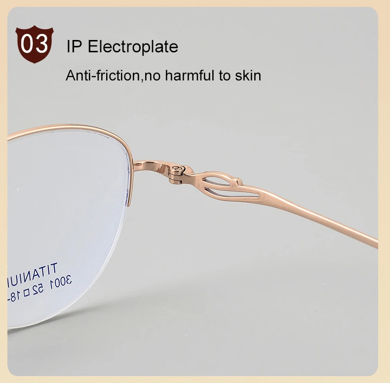 Krasivyy Unisex Semi Rim Oval Square Titanium Eyeglasses 33001 Image 4