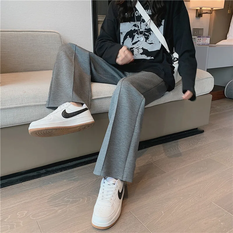 CGC 2022 Harajuku Solid Pants Women 2022 Spring Autumn Straight Sweatpants Casual Cotton Breathable Wide Leg Women Sports Pants cigarette pants