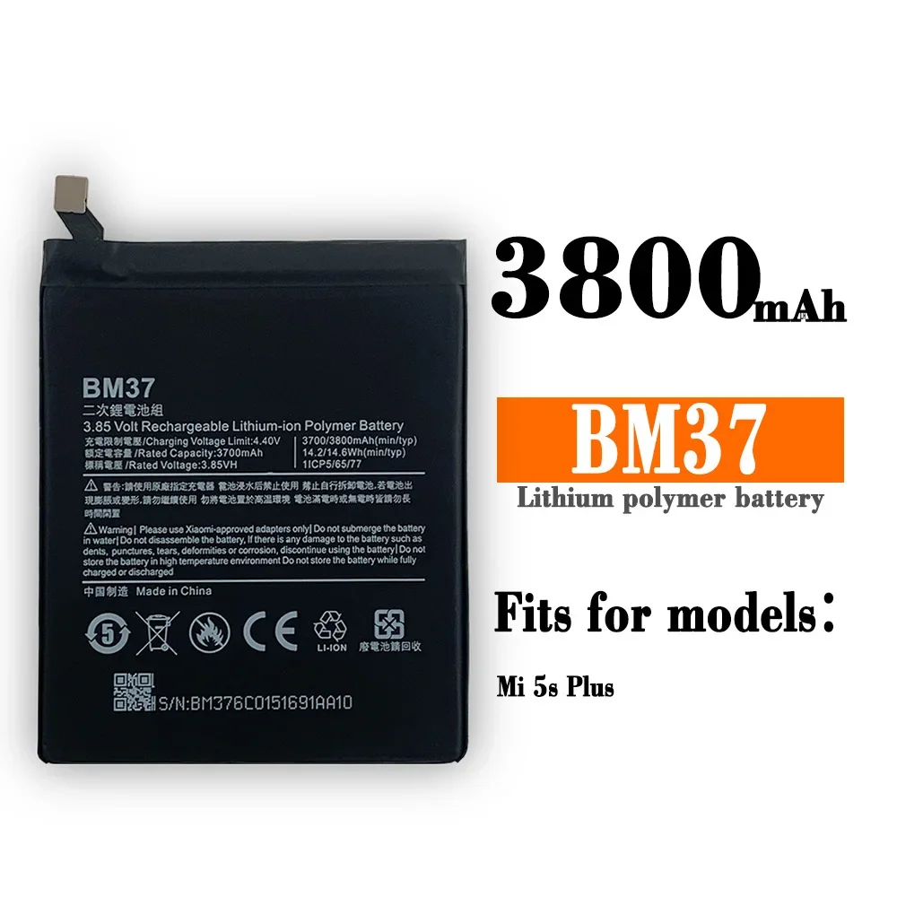 

BM37 3800mAh Battery For Xiaomi Mi 5S Plus MI5S Plus BM37 High Quality Phone Replacement Batteries +Tools