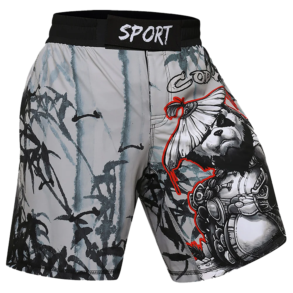 Men MMA Shorts Muay Thai Jiu Jitsu Training Shorts Animal Printed Elastic Waist Gym Fitness Male Boxing Clothes Custom Pattern 2