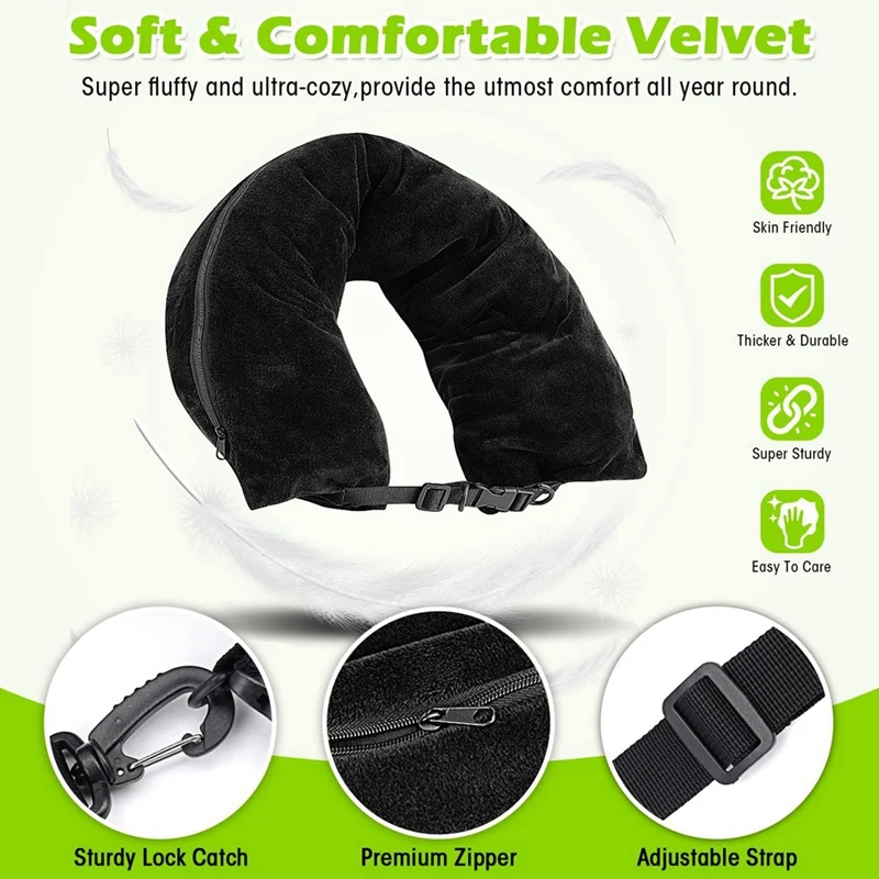 Travel Neck Pillow Stuffable With Clothes,Stuffable Neck Pillow For Traveling,Fillable Neck Pillow Extra Storage 6