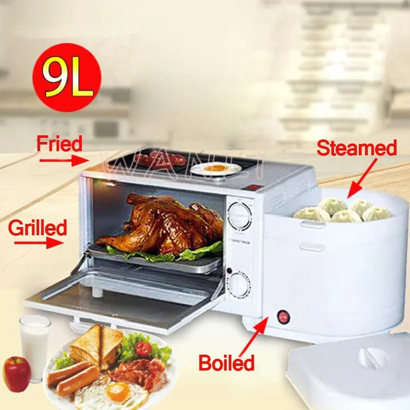 Four-in-one Breakfast Machine Multi-function Steamed Egg Cooker Toaster Oven Kitchen Baking Appliances 2