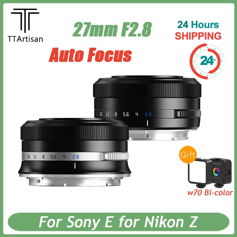 

TTArtisan Auto Focus 27mm F2.8 Camera Lens For Sony E Nikon Z Mount Like Sony A7III A6300 NEX-5 A7 A6000 Like Nikon Z5 Z6 ZFC