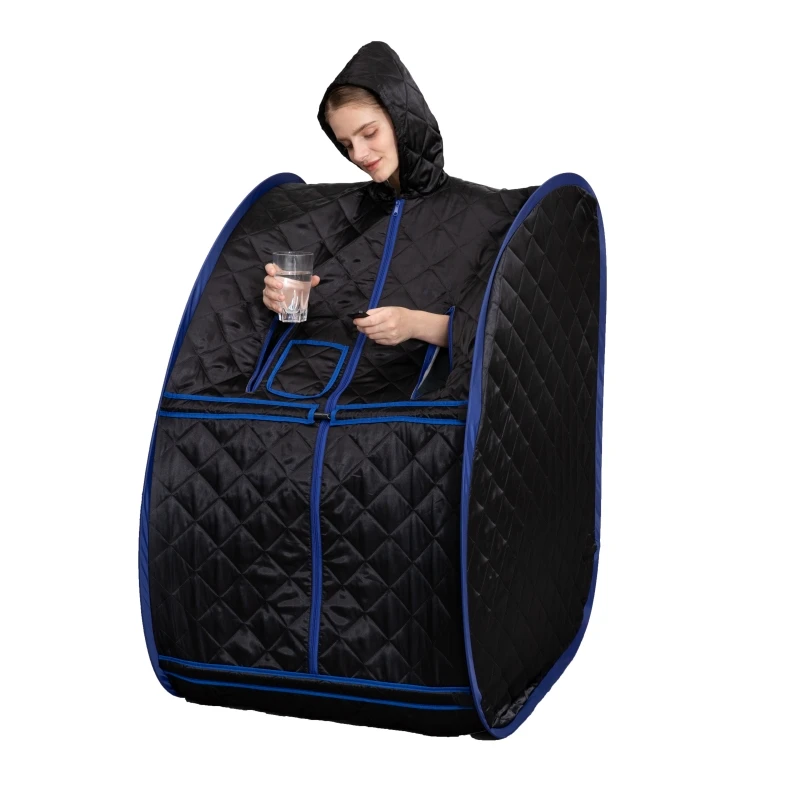 Sauna à vapeur Portable pour la maison, avec générateur 3L 1000W, télécommande et chaise pliable pour la relaxation