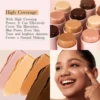 MLSMILE Powder Foundation Stick Waterproof, Anti-Sweat, BrighTening Smoothing Concealer Stick with Light Matte Liquid Foundation 2