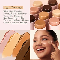 MLSMILE Powder Foundation Stick Waterproof, Anti-Sweat, BrighTening Smoothing Concealer Stick with Light Matte Liquid Foundation 2
