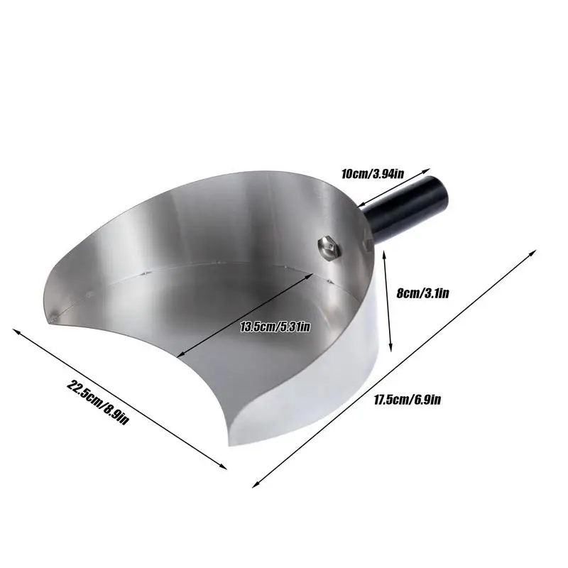 large capacity stainless steel meat chuck tray Handheld Meat Catcher Pan Sturdy Portable for rotisserie Kitchen Campfire Party