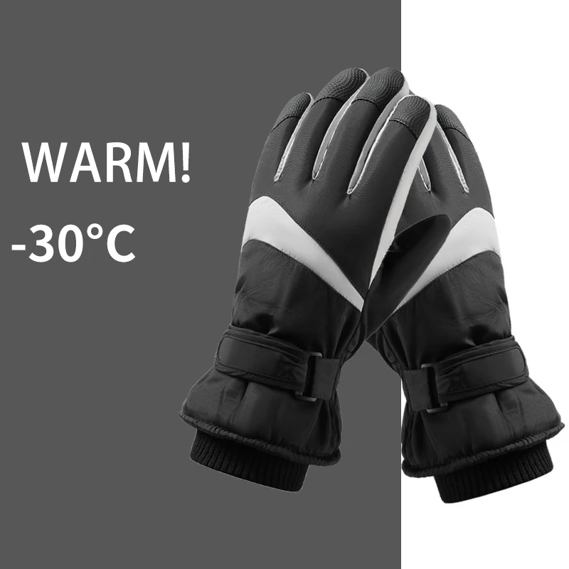 Skiing Women Men Motorcycle Gloves Winter Cycling Thick Fleece Warm Gloves Tick Touch Screen Waterproof Windproof Gloves Fashion 5