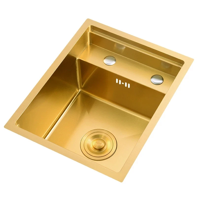 Golden Kitchen Sink 304 Stainless Steel Island Bar Sink Household Small Concealed Sink Kitchen Bowl Cleaning Pool Kitchen Basin 6
