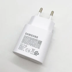 SAMSUNG 25W Super Fast PD Wall Charger with Type - C Cable - Only White Charger