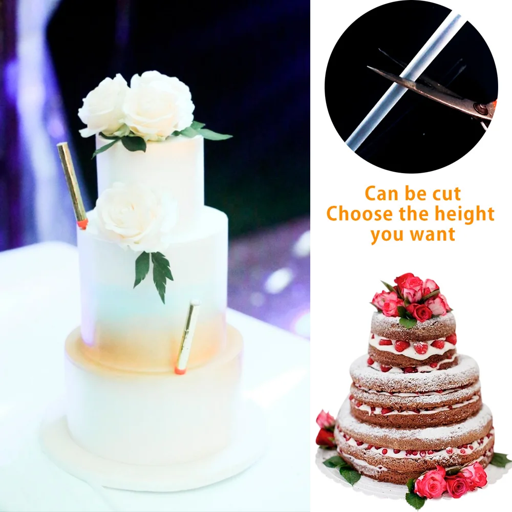 Cake Stand Multi-Tier Dessert Tower Reusable Cake Plate Supports with 12 Plastic Pillars Cake Stand Decoration for Birthday