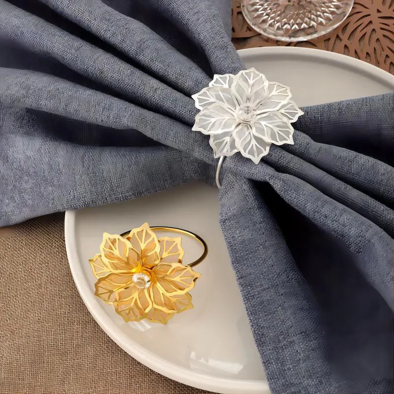 Exquisite Flower Napkin Rings 6pcs