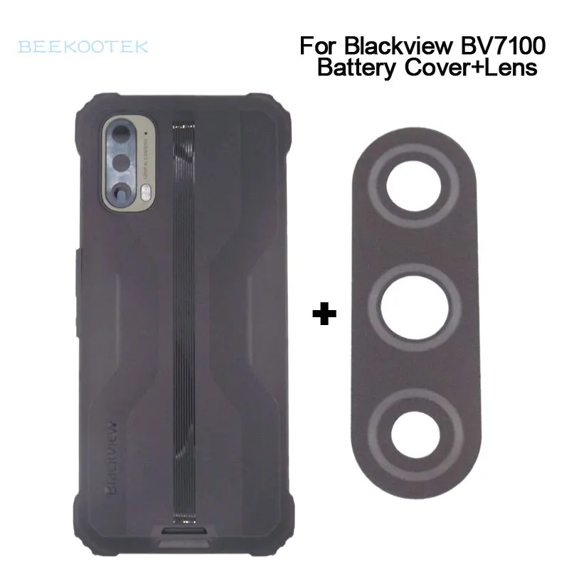 

New Battery Cover Back Case Cover Shell With Fingerprint FPC Receiver Microphone+Camera Lens Accessories For Blackview BV7100