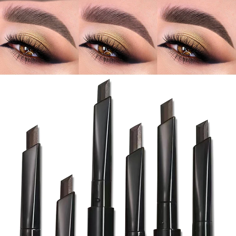 Dual-Ended Waterproof Eyebrow Pencil 2 In1 Triangular Extremely Fine Eye Brow Pen Long-Lasting Waterproof Woman Makeup Cosmetics_voghion.com