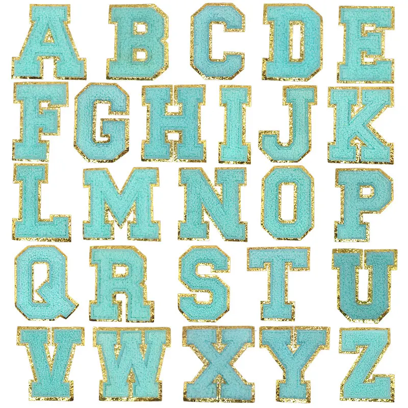 26pcs A-Z Letter Four colors Chenille Embroidery Patches，For DIY Fashion Patches Enthusiasts.