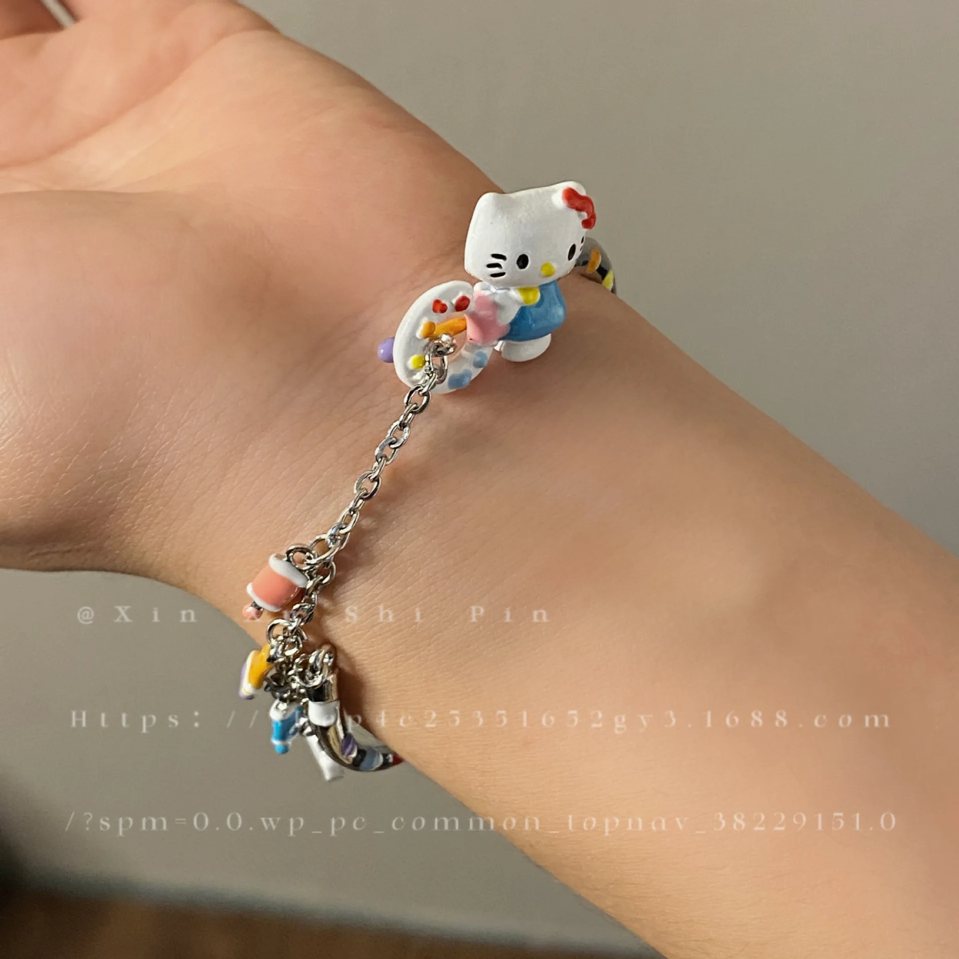 

Kawaii Hellokittys Bracelet Cartoon Color Bracelet Niche Design Girl Heart Hand Decoration Cute Beaded Good Friend Birthday Gift