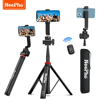 NeePho NP-Z1 Treppiede per selfie retrattile integrato in lega di alluminio per live streaming, compatibile con iPhone
