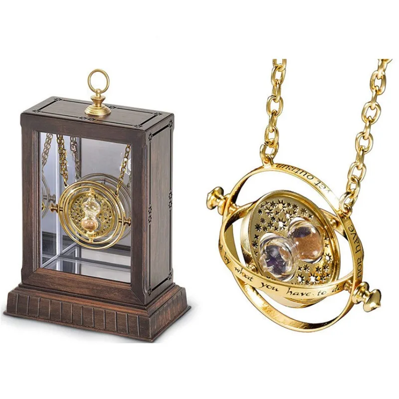 Girevole Time Clessidra Hermione Collana Magic School Gk Pvc Statue Action Figurine Desk Anime Model Toys Figure Gift