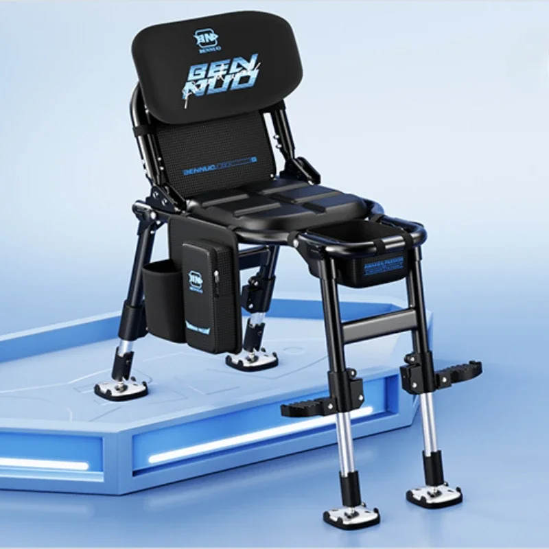 CD11: Portable Folding Fishing Chair, Adjustable Height Seat, Strong Load-Bearing Fishing Seat, Outdoor Camping Gear