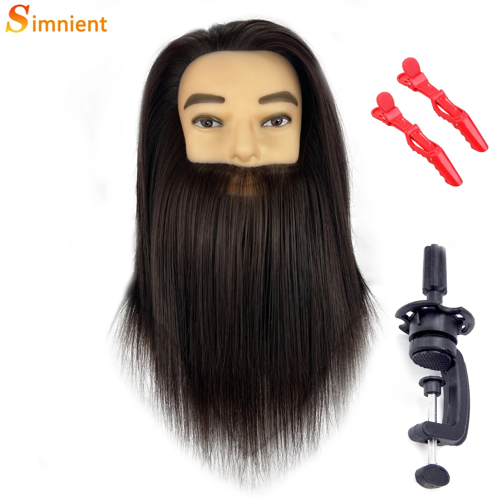 2025 nouvelle tête de Mannequin masculin avec 100% cheveux synthétiques pour la pratique du coiffeur cosmétologie formation tête de poupée pour la coiffure