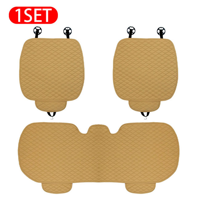 Leather Car Seat Cover Anti Slip Seat Cushion Easy to Clean Split Breathable Mat Universal Front Rear Seat Protector Covers