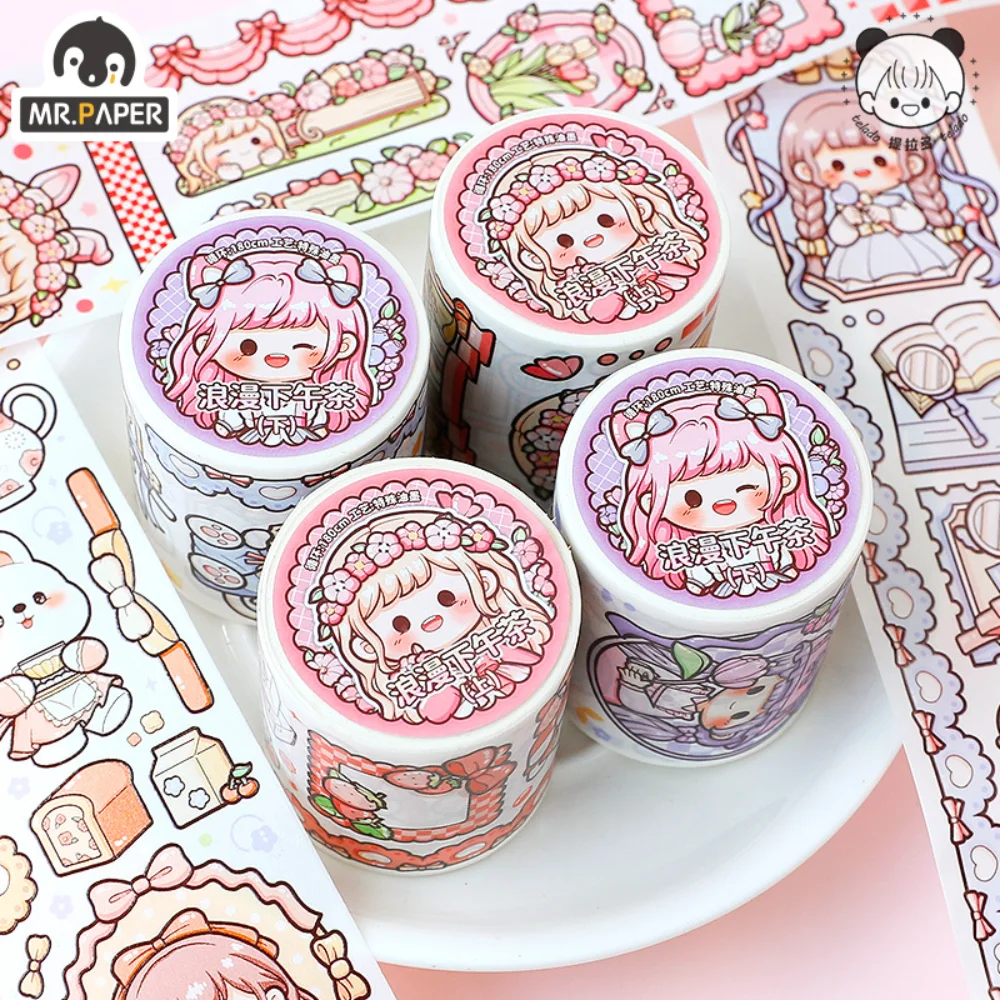 

Mr. Paper 14 Style Cartoon Character Washi Tapes Handbook DIY Decoration Material Kawaii Stickers Tape Stationery Supplies