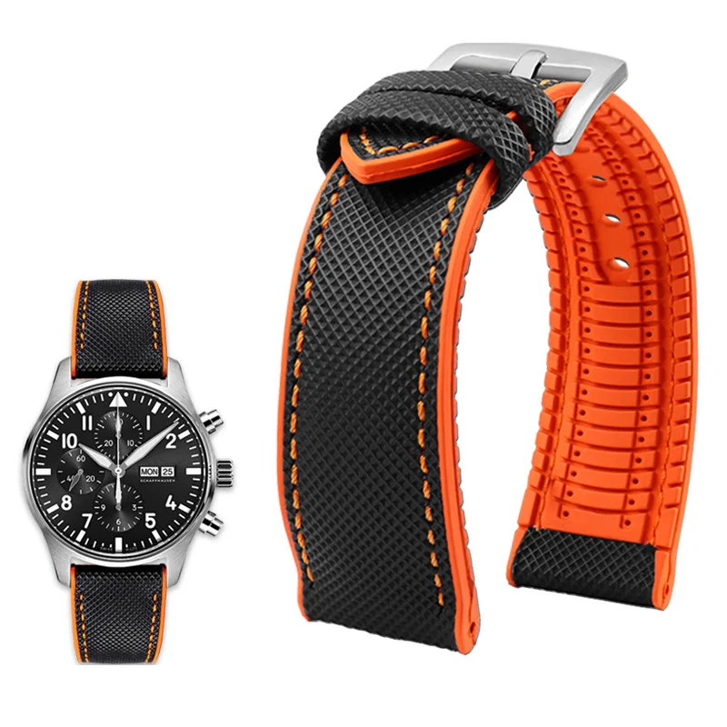 Durable Canvas Nylon Waterproof Watch Strap with Rubber Lining - Men's Watchband Accessories