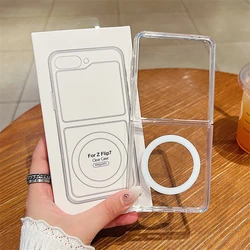 Premium Magnetic Clear Case with Wireless Charging and Shockproof Protection - Galaxy Z Flip5 (Clear With Box)