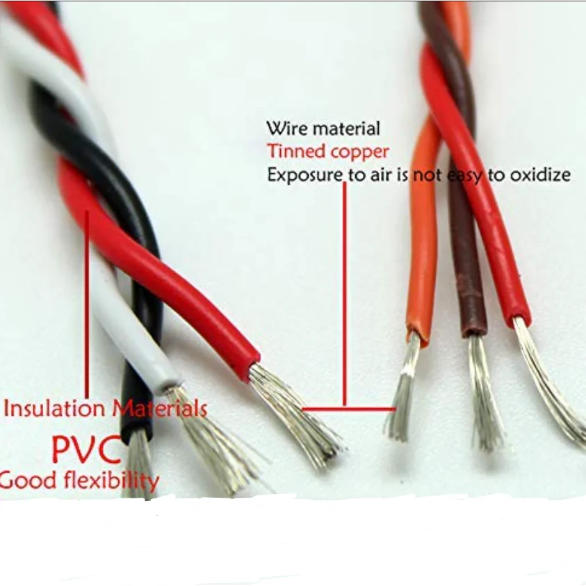 5M 16 Fuß 20 22AWG 26awg 30/60 Kern 3 Wege Twist Servo Verlängerungskabel JR Futaba Twisted Wire Lead für RC Flugzeug Zubehör – Detail 5