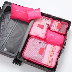 6-Piece Travel Packing and Storage Organizer Set (RoseRed)