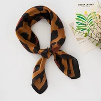 Fashionable Leopard Print Imitation Silk Silk Scarf Women's Small Square Scarf Decorative Scarf 3