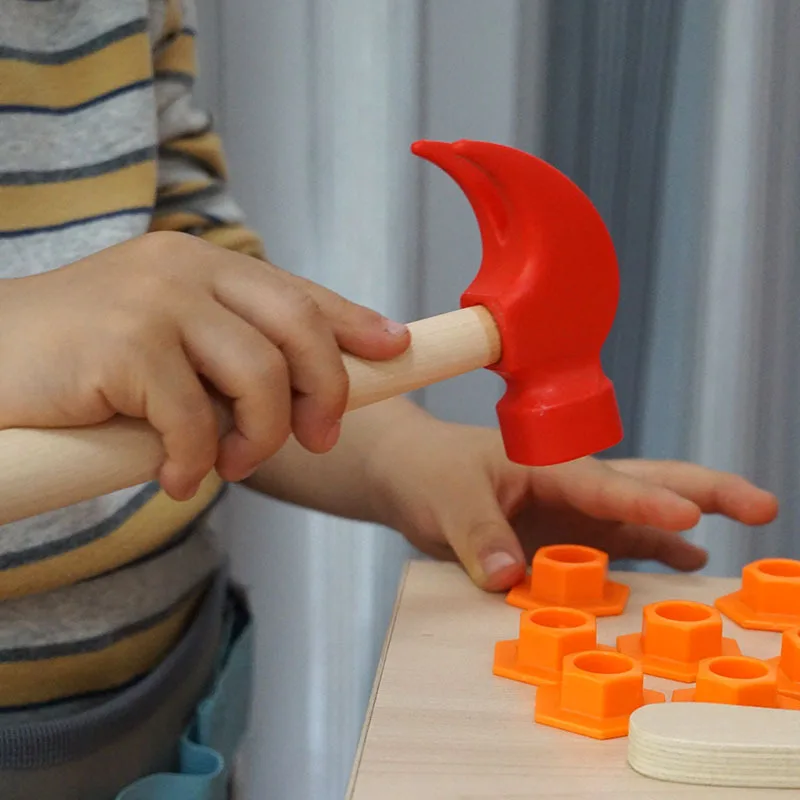 Mini hammer Children's Learning Toy Creative DIY Wooden Woodworking Simulation Maintenance Tools