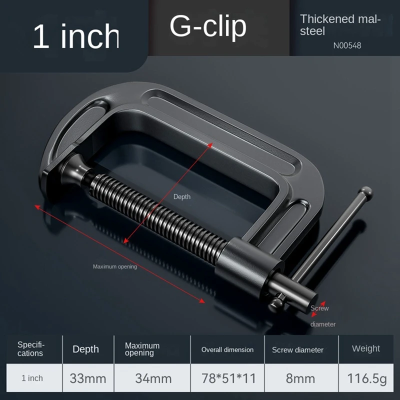 The Newheavy Duty G Clamp With Opening, G-Type Thickened Woodworking Clamp, Suitable For Woodworking And Welding