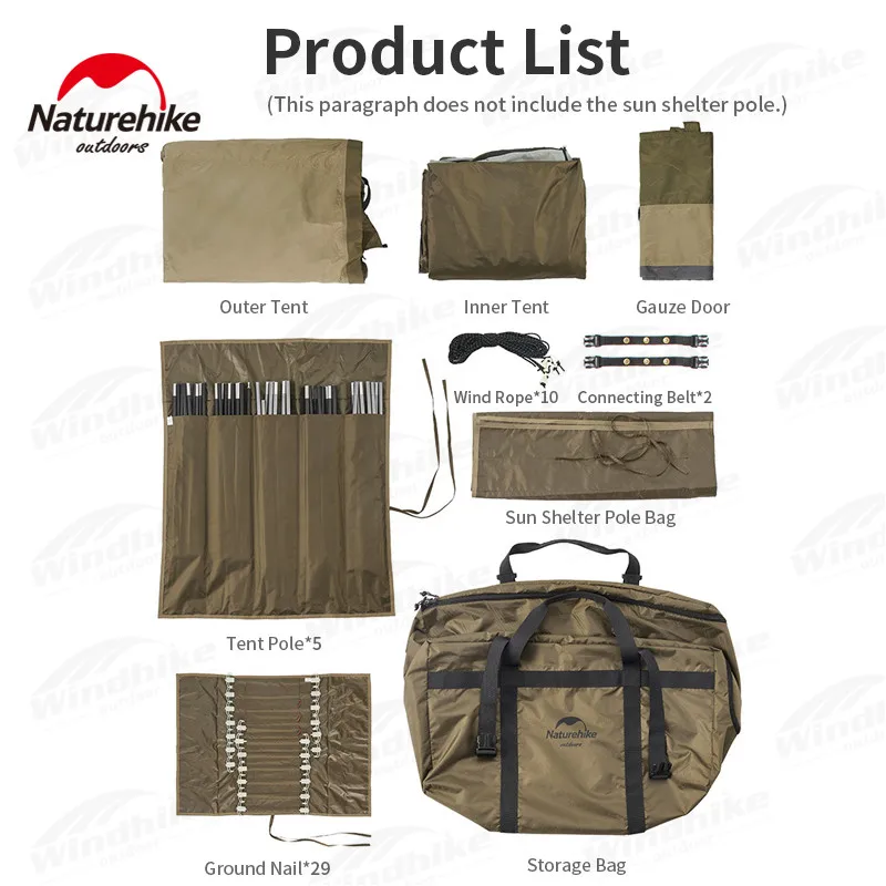 Naturehike Aries Alpha Tunnel Tent Extended Loop Travel Tent