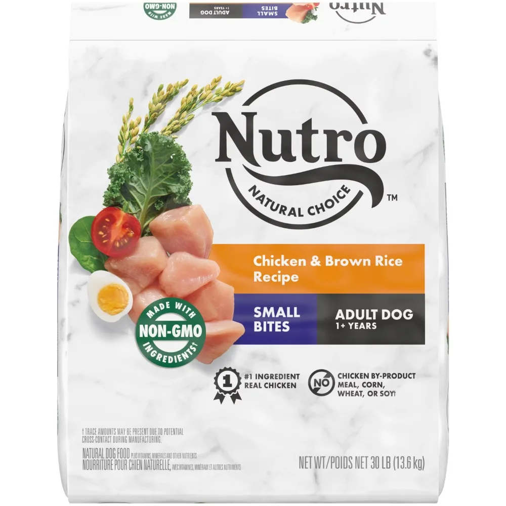 

Nutro Natural Choice Adult Small Bites Dry Dog Food, Chicken & Brown Rice Recipe Dog Kibble, 30 lb. Bag