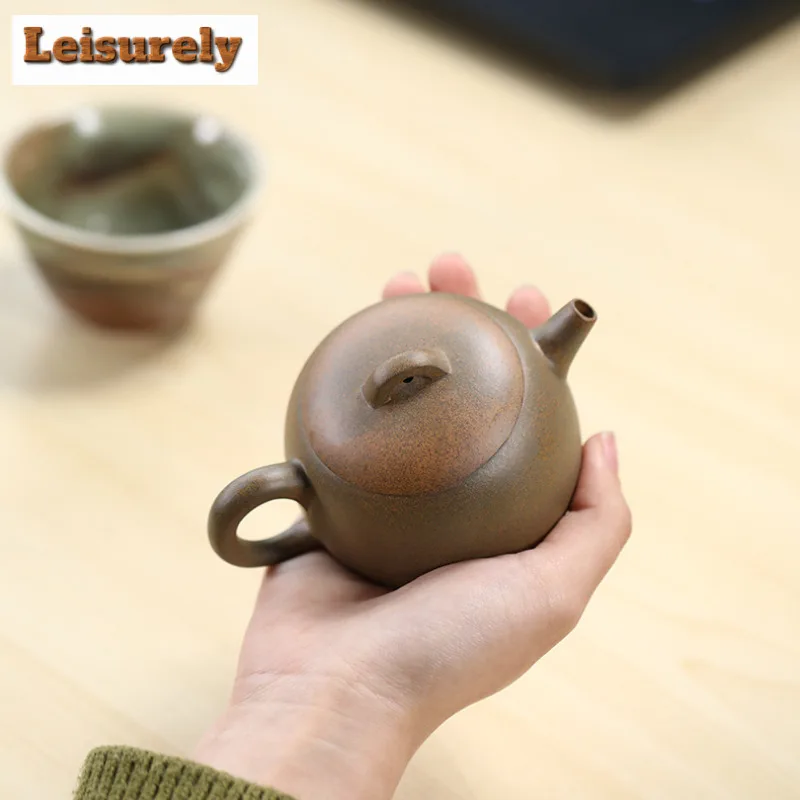 130ml Authentic Yixing Purple Clay Teapots Handmade Qin Quan Pot Raw Ore Section Mud Tea Infuser Kettle Zisha Tea Set Teacups
