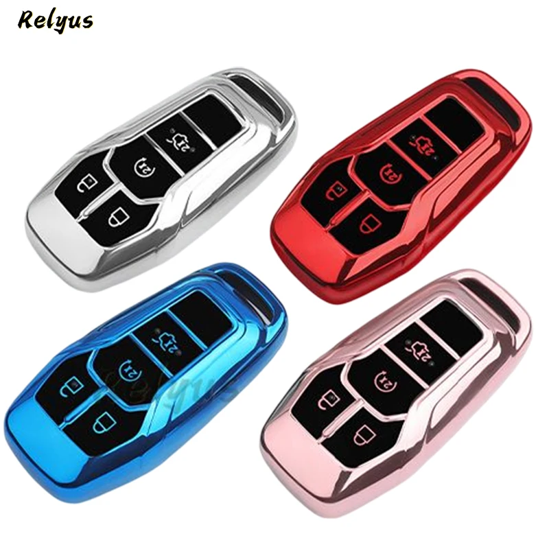 

ТПУ чехол для автомобильного ключа дистанционного управления чехол для ключа для Ford Fusion Mondeo Mustang F-150 Explorer Edge защитный чехол без ключа автомобильные аксессуары