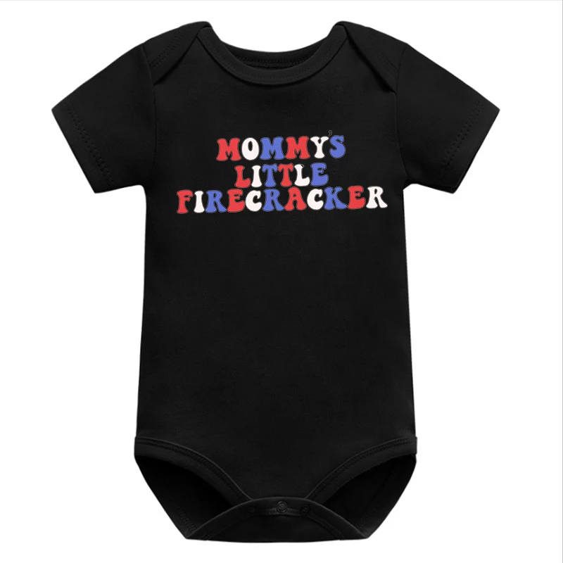 

Mommy's Little Firecracker Fourth of July Baby 4th of July Independence Day Newborn Clothes USA Memorial Day Baby Clothes M